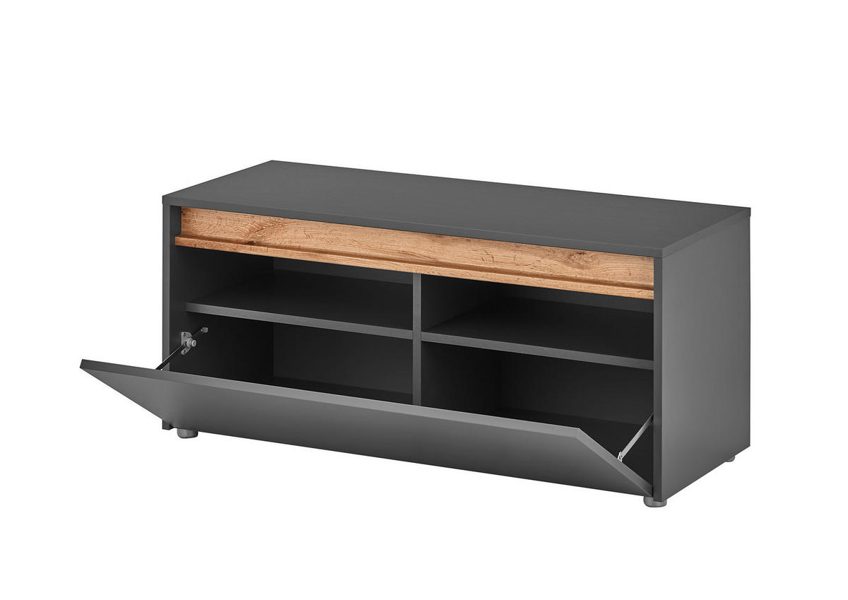 GARDEROBENBANK  in 100/45/40 cm  - Anthrazit/Eiche Wotan, Design, Kunststoff (100/45/40cm) - Modante