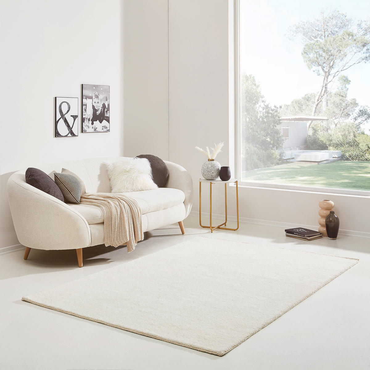 WOLLTEPPICH 70/140 cm Weiß  - Weiß, Design, Textil (70/140cm) - Linea Natura
