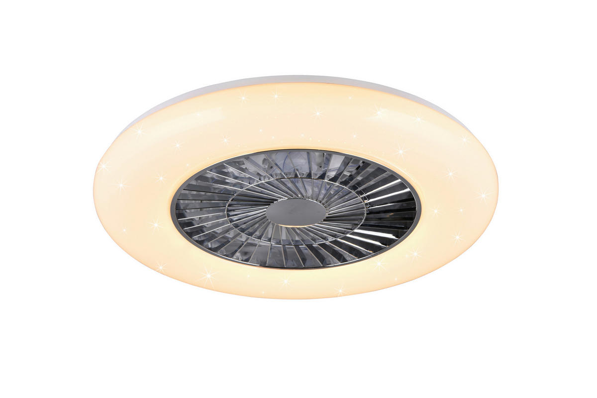 DECKENVENTILATOR VISBY 58/19 cm   - Chromfarben/Weiß, KONVENTIONELL, Kunststoff (58/19cm)