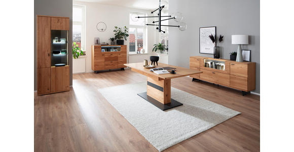 ESSTISCH in Holz, Holzwerkstoff, Metall 180-230/100/77 cm  - Wildeiche/Anthrazit, Natur, Holz/Holzwerkstoff (180-230/100/77cm) - Linea Natura