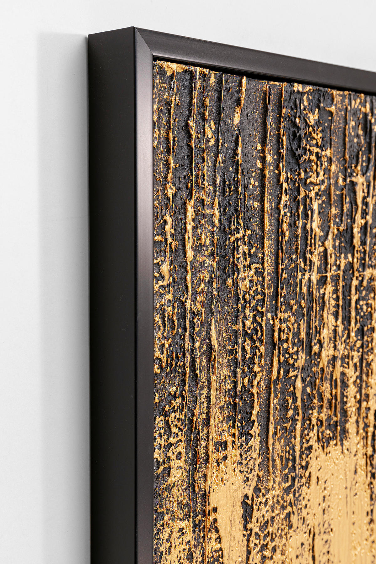 BILD Abstraktes  - Goldfarben/Schwarz, Design, Holz/Kunststoff (80/120/4cm) - Kare-Design