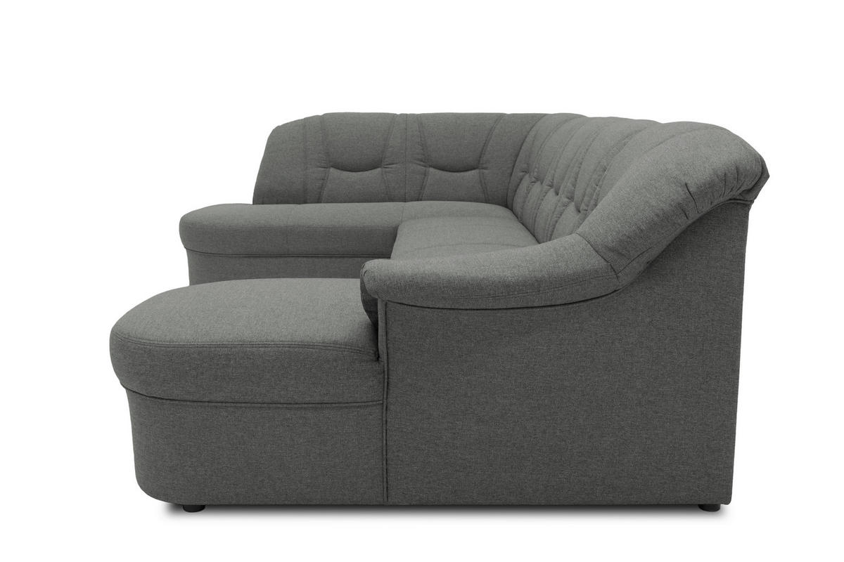 WOHNLANDSCHAFT Grau Mikrofaser  - Schwarz/Grau, KONVENTIONELL, Kunststoff/Textil (180/295/146cm) - MID.YOU
