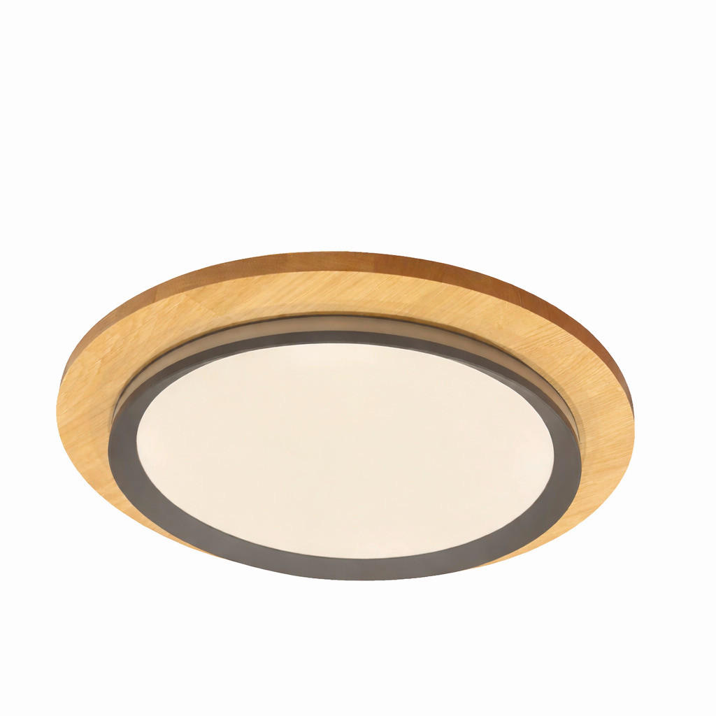 LED-DECKENLEUCHTE Panama 50/6 cm  - Eichefarben, Natur, Holz/Metall (50/6cm) - Waldwelt