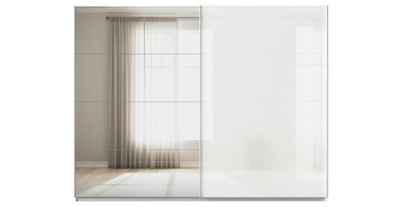 SCHWEBETÜRENSCHRANK  in Weiß  - Alufarben/Weiß, KONVENTIONELL, Glas/Holzwerkstoff (271/229/62cm) - Xora