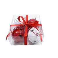 DEKOGLOCKE - Klar/Rot, LIFESTYLE, Kunststoff/Textil (13/6cm) - X-Mas