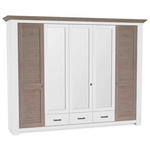 DREHTÜRENSCHRANK  in Weiß, Taupe  - Taupe/Silberfarben, LIFESTYLE, Holz/Holzwerkstoff (284/217/64cm) - Landscape