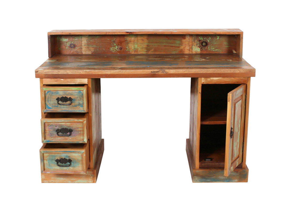 SCHREIBTISCH 132/90/65 cm  in Multicolor  - Multicolor/Schwarz, MODERN, Holz/Metall (132/90/65cm) - MID.YOU
