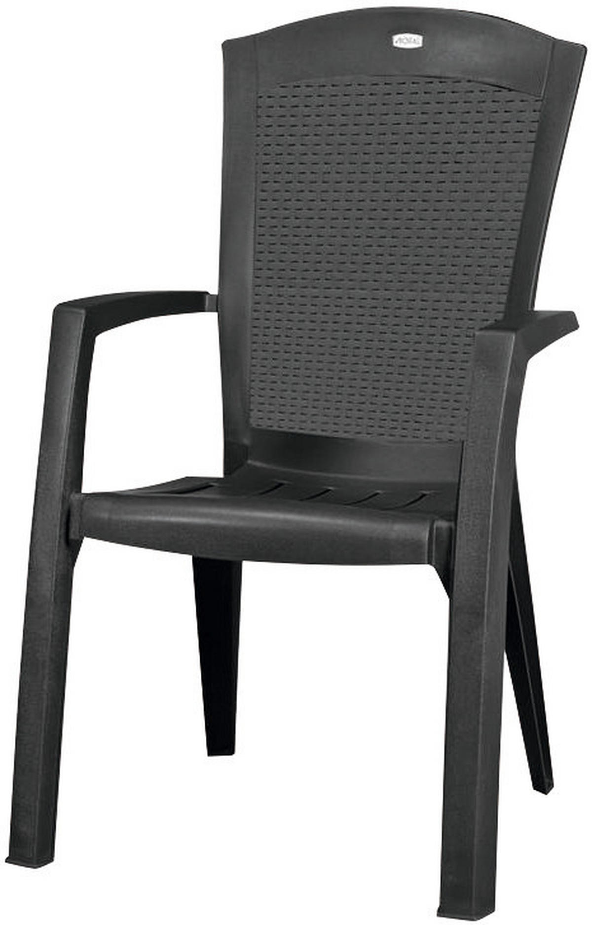 ZÁHRADNÁ STOLIČKA, plast - grafitová, Konventionell, plast (61/99/65cm)