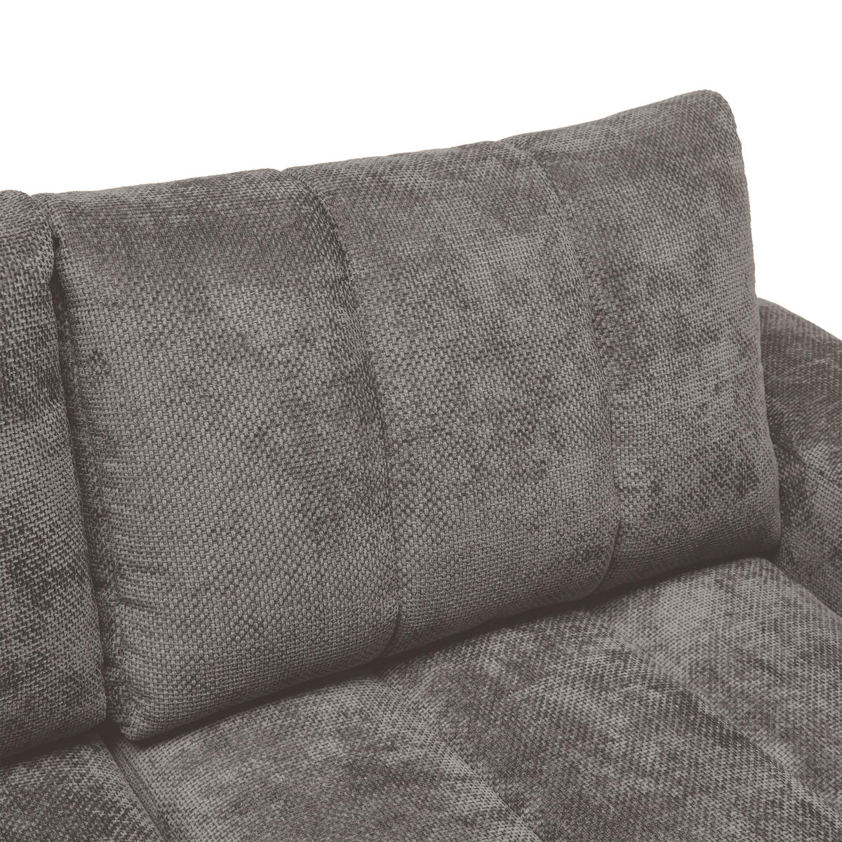ECKSOFA Flachgewebe Graubraun  - Schwarz Hochglanz/Graubraun, Modern, Textil/Metall (273/93/166cm) - MID.YOU
