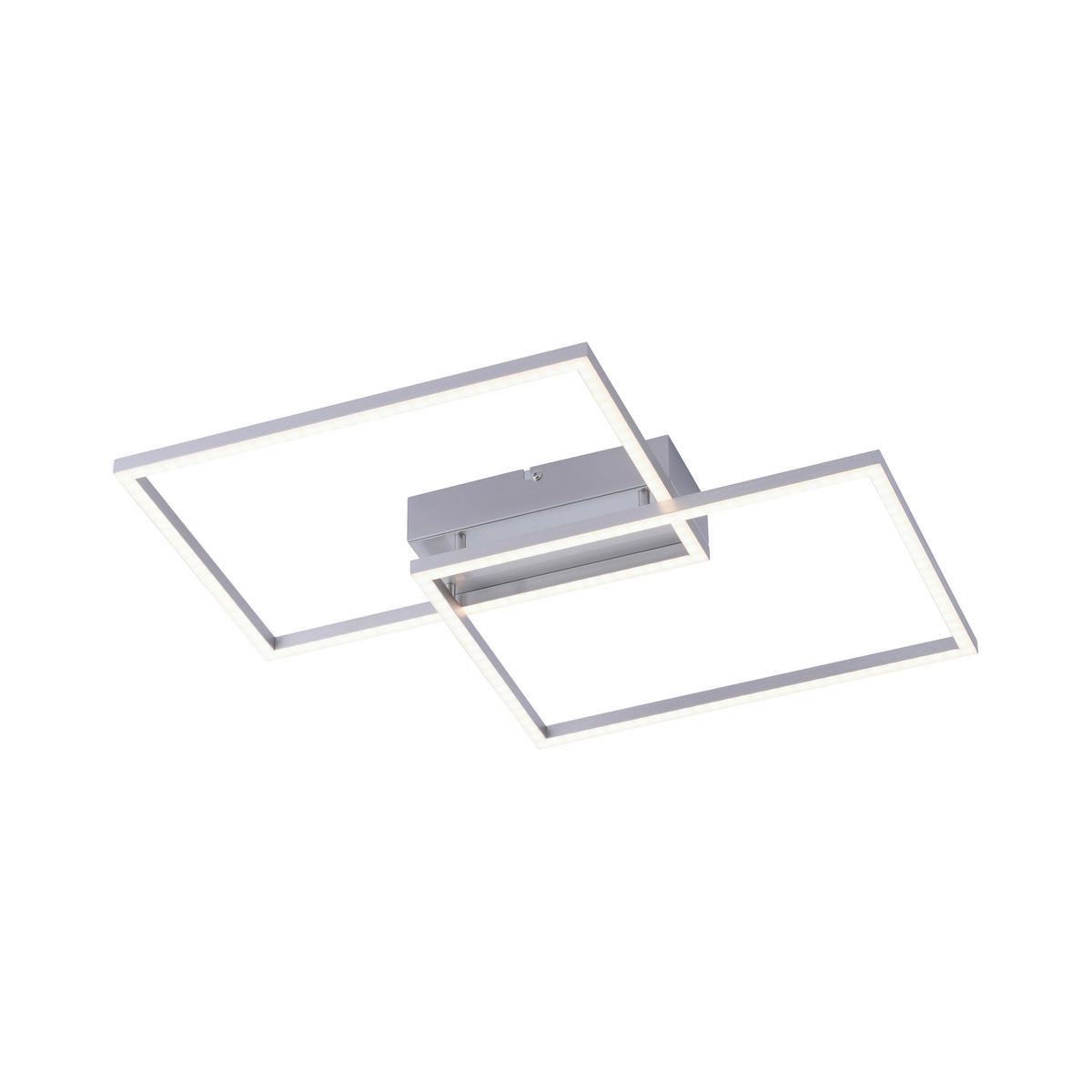 LED-DECKENLEUCHTE Iven 75,5/56,2/7 cm   - Chromfarben/Alufarben, Design, Kunststoff/Metall (75,5/56,2/7cm)