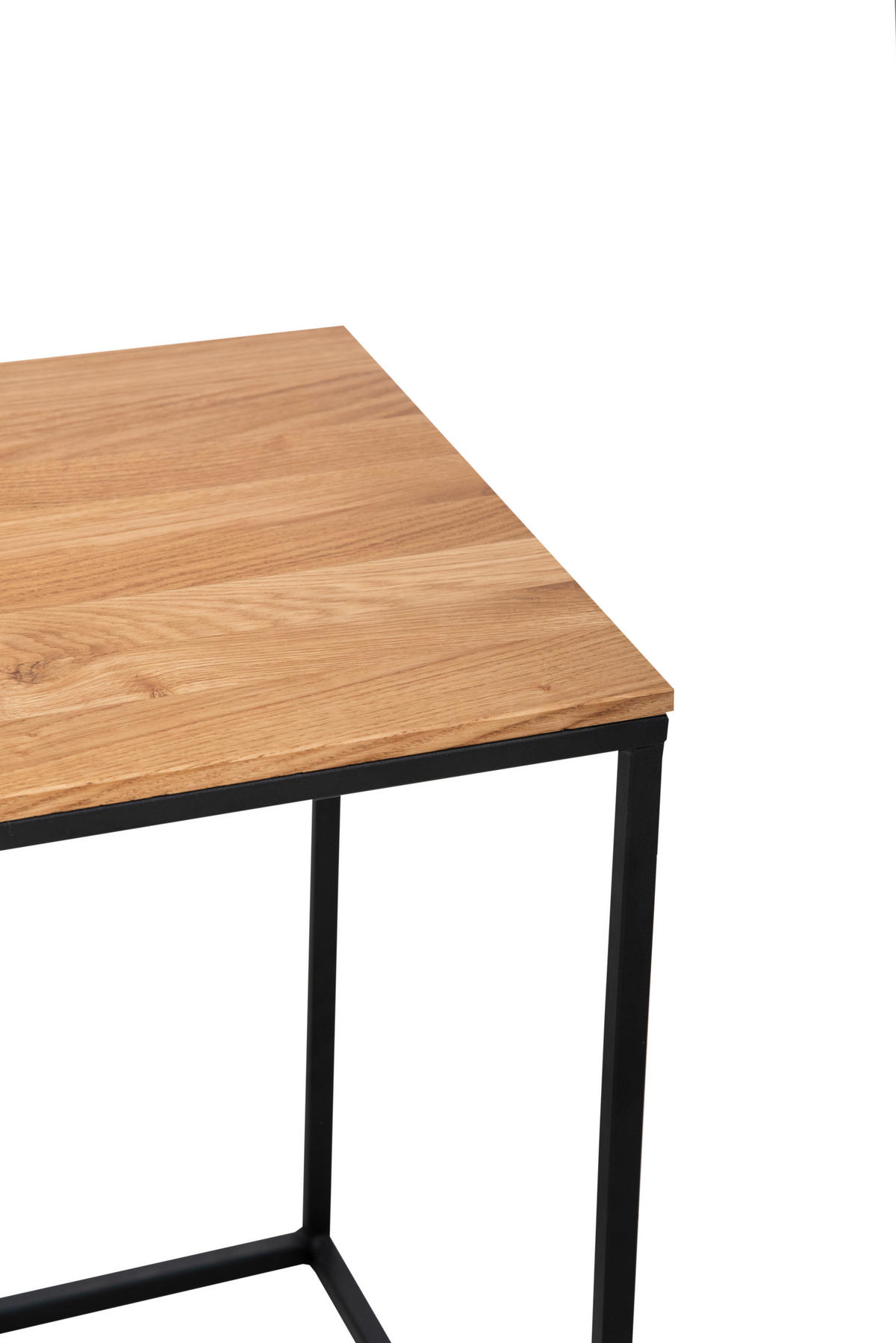 BEISTELLTISCH in Holz, Metall 40/40/54 cm  - Eichefarben/Schwarz, Natur, Holz/Metall (40/40/54cm)