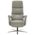 RELAXSESSEL in Leder Greige  - Edelstahlfarben/Greige, Design, Leder/Metall (76/119/86cm) - Dieter Knoll