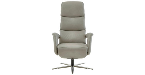 RELAXSESSEL in Leder Greige  - Edelstahlfarben/Greige, Design, Leder/Metall (76/119/86cm) - Dieter Knoll