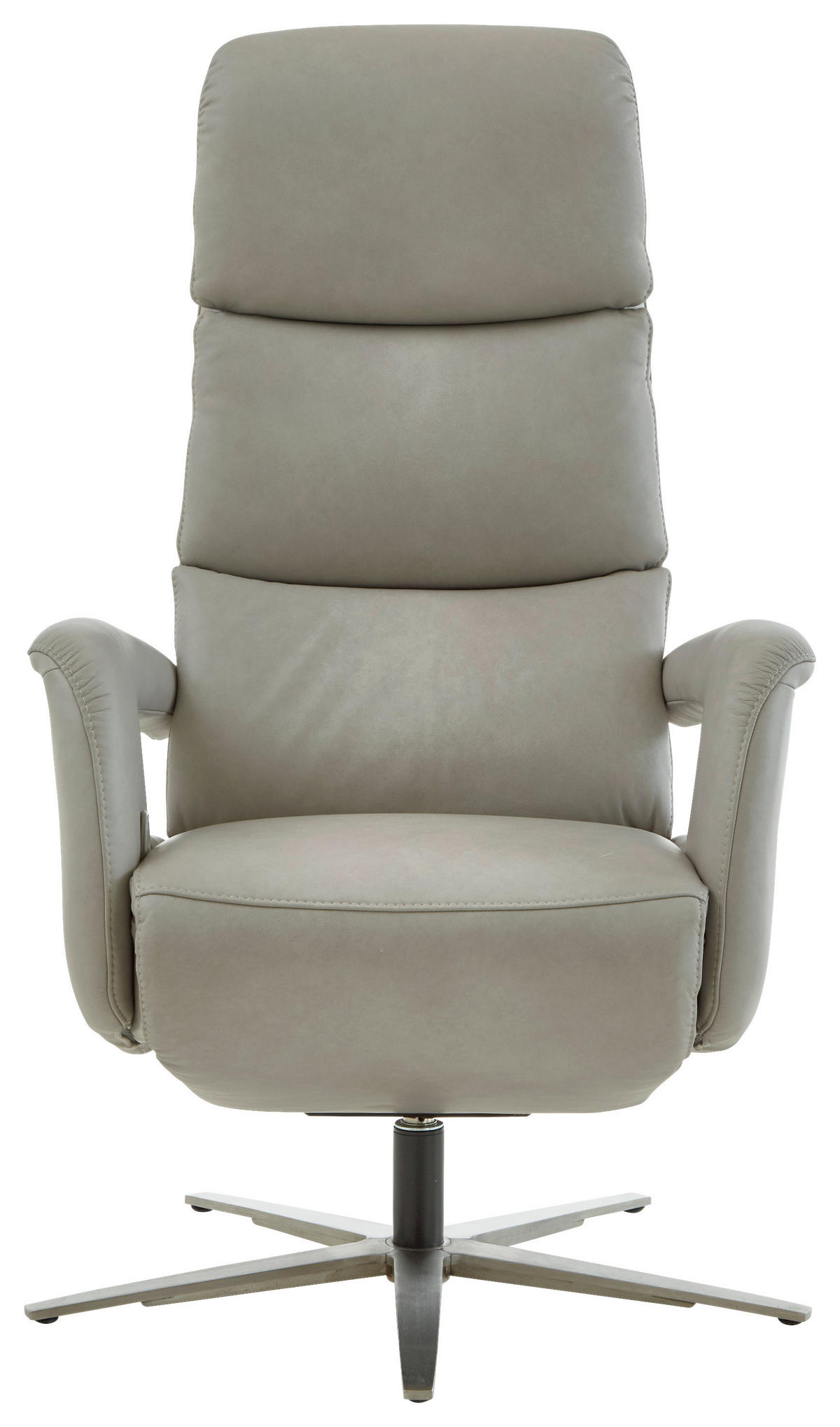 RELAX FOTEL - nemesacél/szürkésbézs, Design, bőr/fém (76/119/86cm) - Valdera