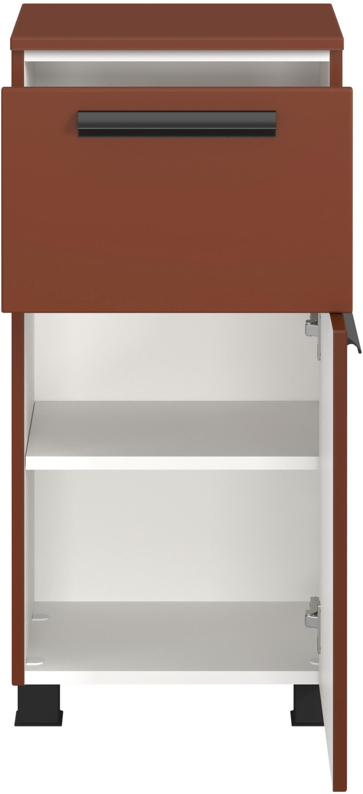 UNTERSCHRANK 40/79/35 cm   - Rot/Schwarz, KONVENTIONELL, Holzwerkstoff/Kunststoff (40/79/35cm) - Xora