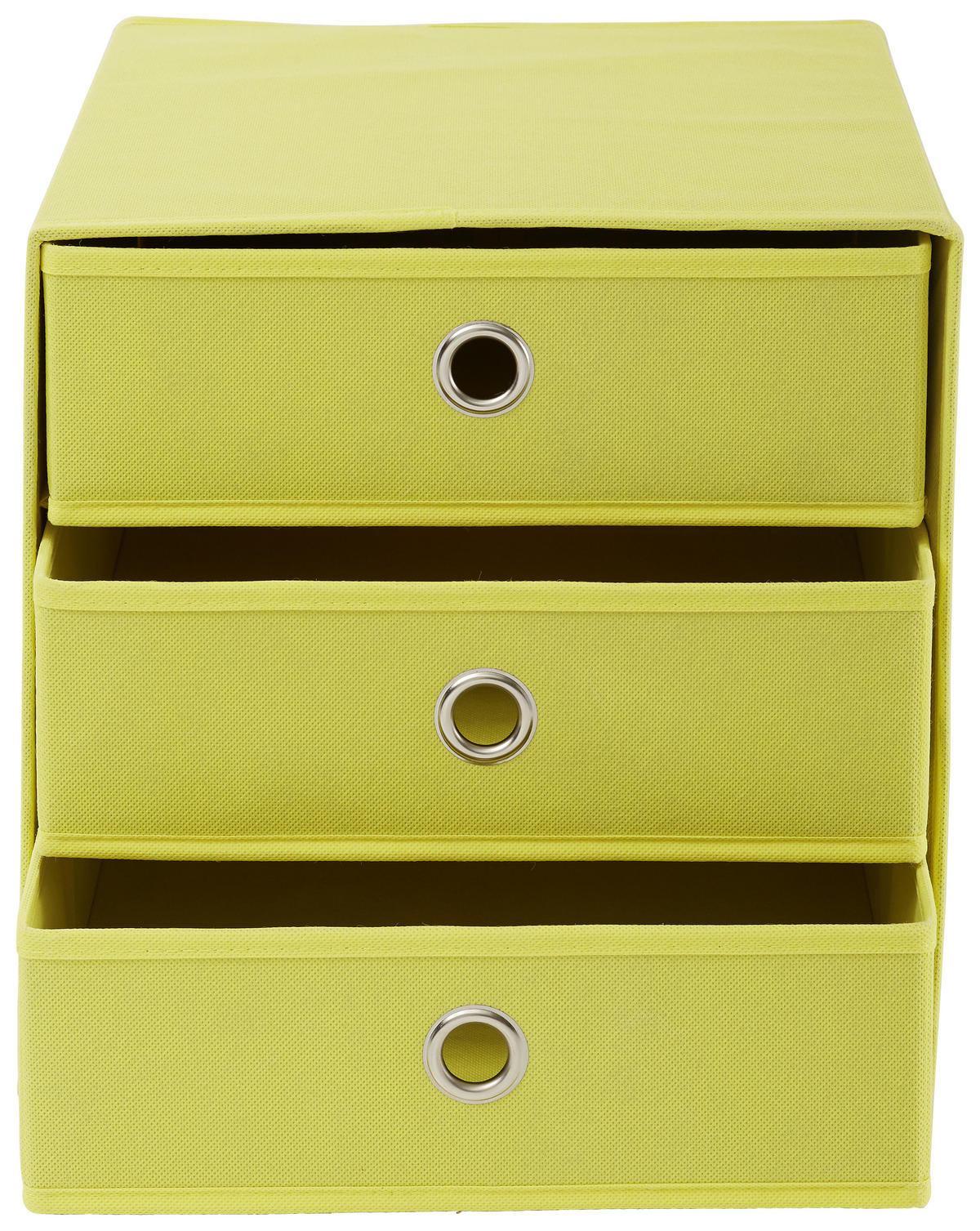 SKLADACÍ BOX, kov, textil, kartón, 32/32/31,5 cm - žltá/strieborná, Design, kartón/kov (32/32/31,5cm) - Carryhome