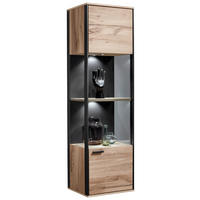 HÄNGEVITRINE in Anthrazit, Eichefarben   - Eichefarben/Anthrazit, Design, Glas/Holz (39/139/33cm) - Schöner Wohnen