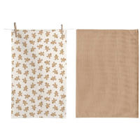 KONYHARUHASZETT 2 részes fehér, világosbarna  - fehér/világosbarna, Basics, textil (50/70cm)