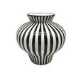 VASE 21 cm  - Weiß/Dunkelblau, LIFESTYLE, Keramik (21/21cm) - Ambia Home