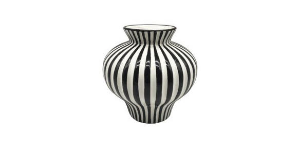 VASE 21 cm  - Weiß/Dunkelblau, LIFESTYLE, Keramik (21/21cm) - Ambia Home