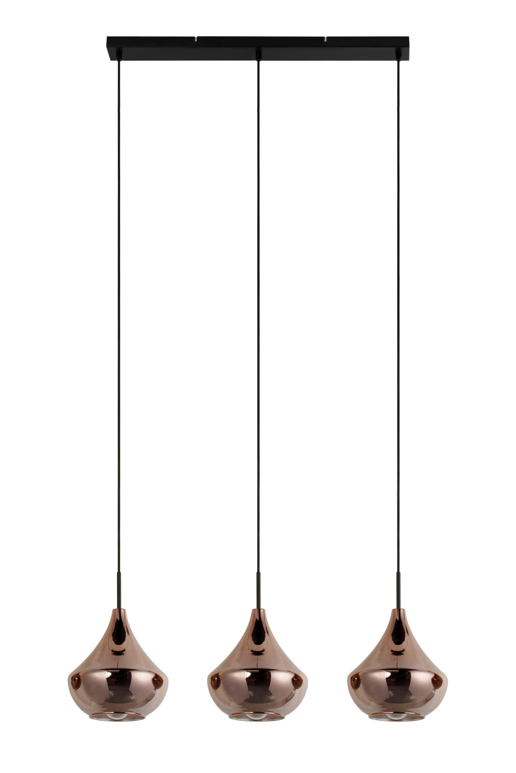 HÄNGELEUCHTE Sinj 87/22/175 cm  - Roségold/Schwarz, Design, Glas/Metall (87/22/175cm) - Novel