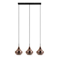 HÄNGELEUCHTE Sinj 87/22/175 cm  - Roségold/Schwarz, Design, Glas/Metall (87/22/175cm) - Novel