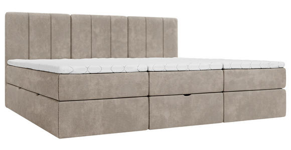 FAMILIENBETT - Graubraun/Schwarz, Design, Holzwerkstoff/Kunststoff (210/200cm) - Esposa