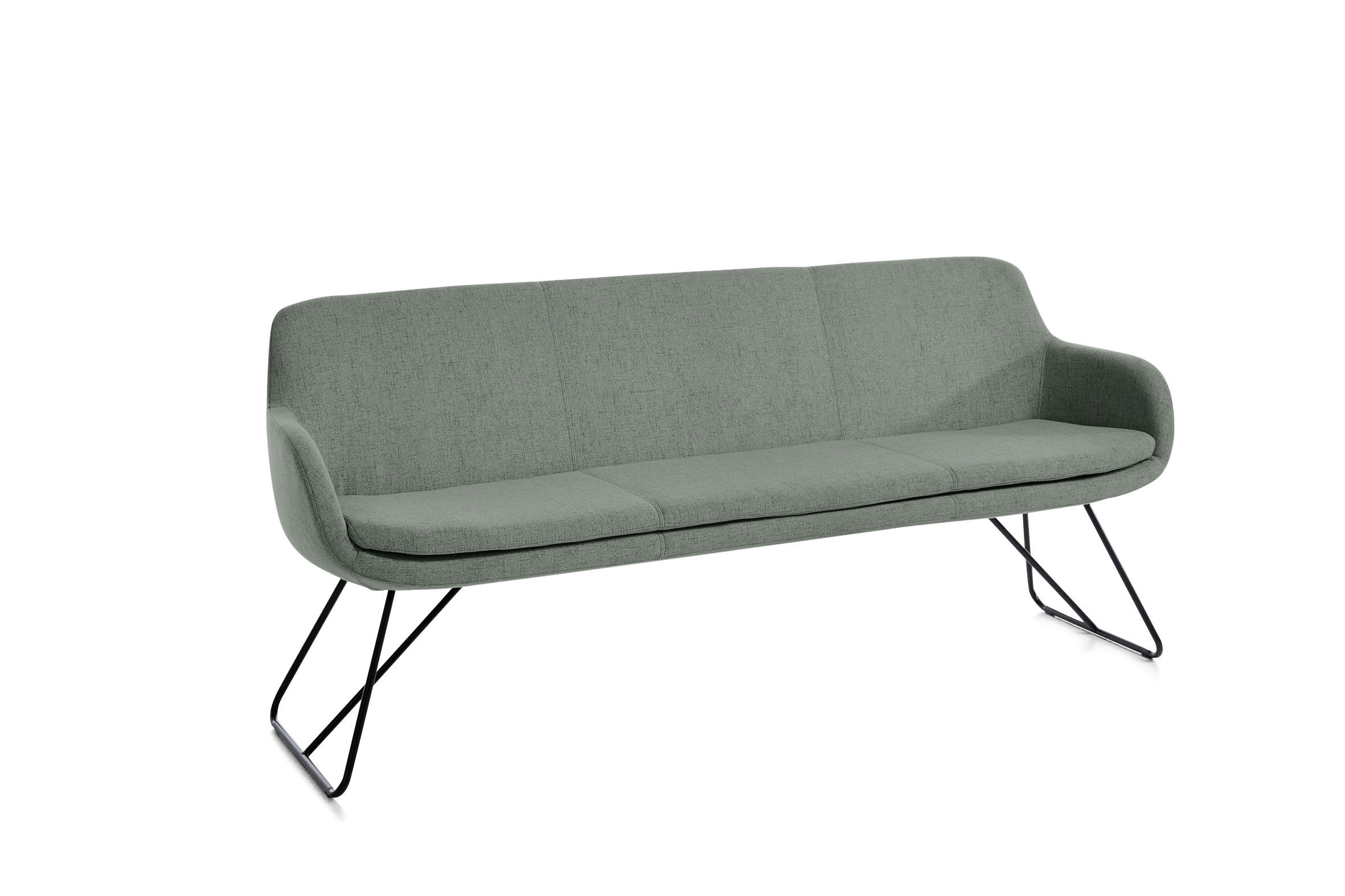 SITZBANK 180/87/65 cm Webstoff Pastellgrün, Pastellblau Metall - Pastellblau/Pastellgrün, Design, Textil/Metall (180/87/65cm) - Musterring