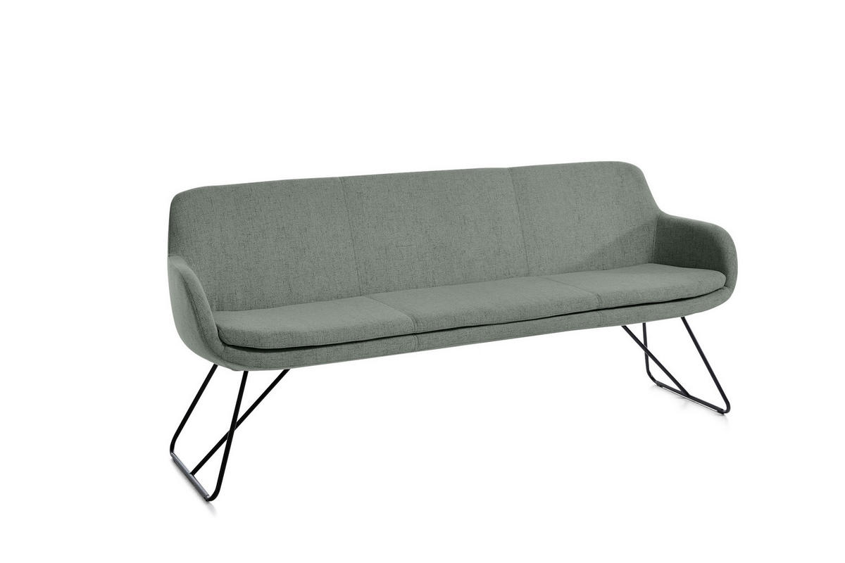 SITZBANK 180/87/65 cm Webstoff Pastellgrün, Pastellblau Metall  - Pastellblau/Pastellgrün, Design, Textil/Metall (180/87/65cm) - Musterring