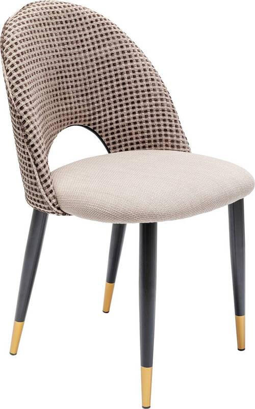 STUHL Webstoff Schwarz, Goldfarben, Beige  - Beige/Goldfarben, Design, Textil/Metall (49/84/54cm) - Kare-Design