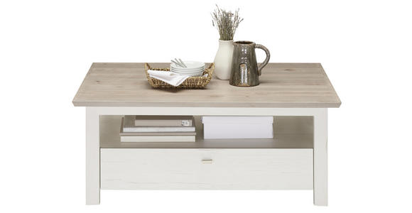 COUCHTISCH rechteckig Grau, Weiß 110/80/45 cm  - Weiß/Grau, Design, Holzwerkstoff (110/80/45cm) - Hom`in
