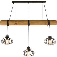 HÄNGELEUCHTE 115/20/150 cm   - Schwarz, Trend, Holz/Metall (115/20/150cm) - Collet's Monde