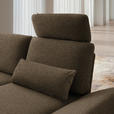 ECKSOFA  in Flachgewebe Dunkelbraun Rücken echt, Armteilverstellung, Relaxfunktion  234/155 cm  - Dunkelbraun/Schwarz, Design, Textil/Metall (234/155cm) - Dieter Knoll