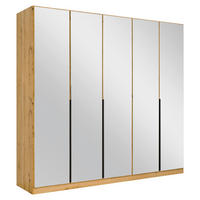 DREHTÜRENSCHRANK in Eiche Artisan  - Eiche Artisan/Grau, Modern, Holzwerkstoff/Metall (226/210/54cm) - Rauch Möbel