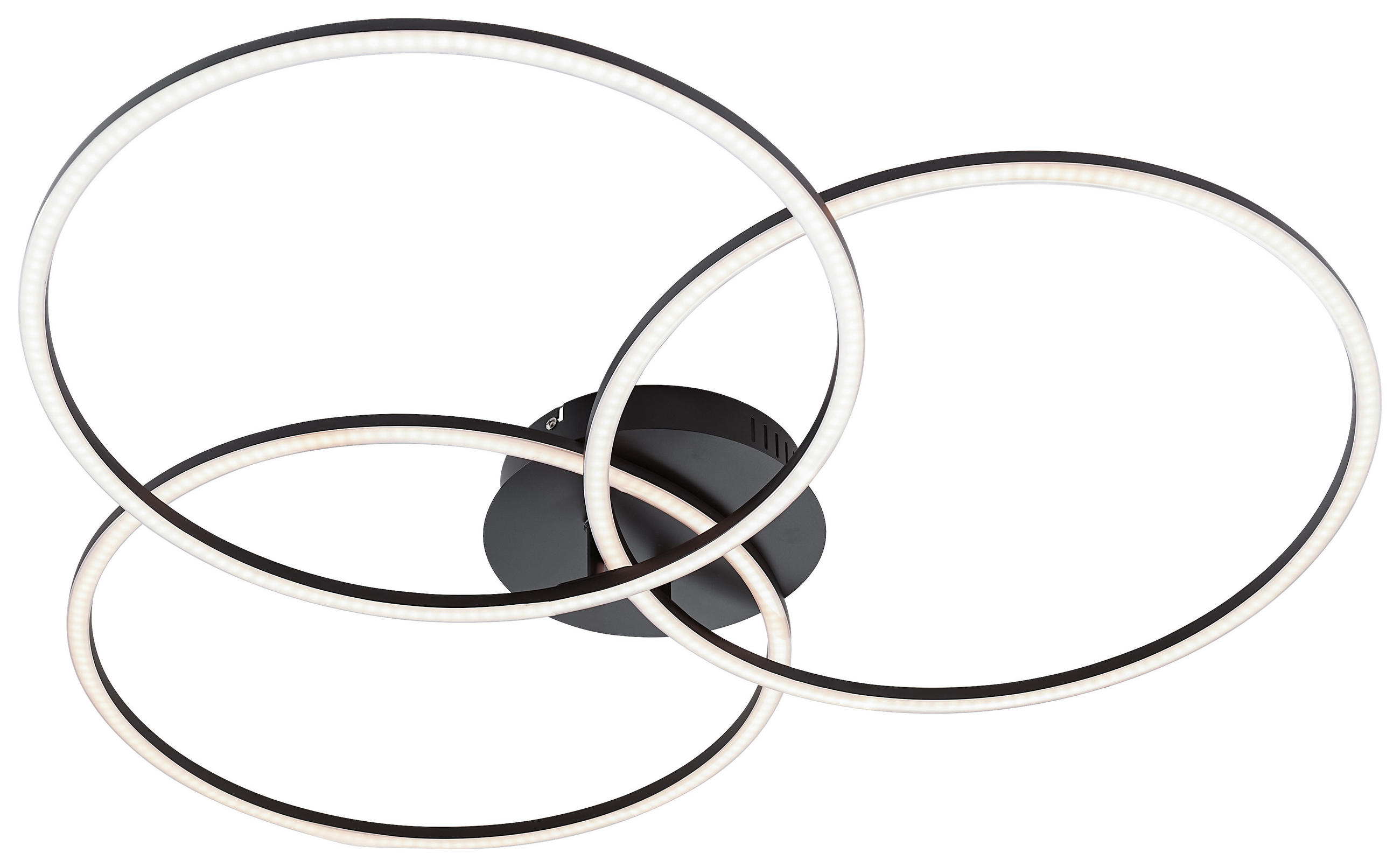 LED-DECKENLEUCHTE Ivanka 79/76/9 cm   - Schwarz, Design, Kunststoff/Metall (79/76/9cm)