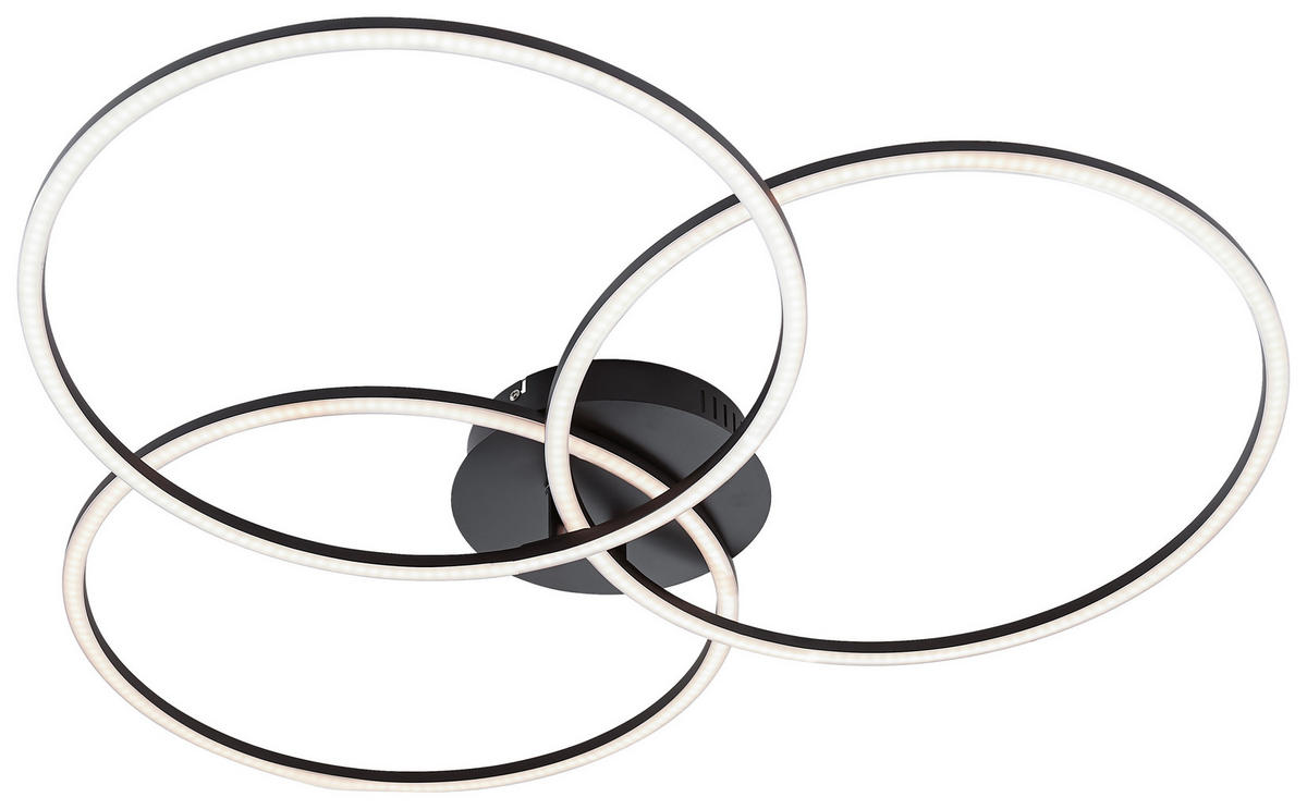 LED-DECKENLEUCHTE 79/76/9 cm   - Schwarz, Design, Kunststoff/Metall (79/76/9cm)