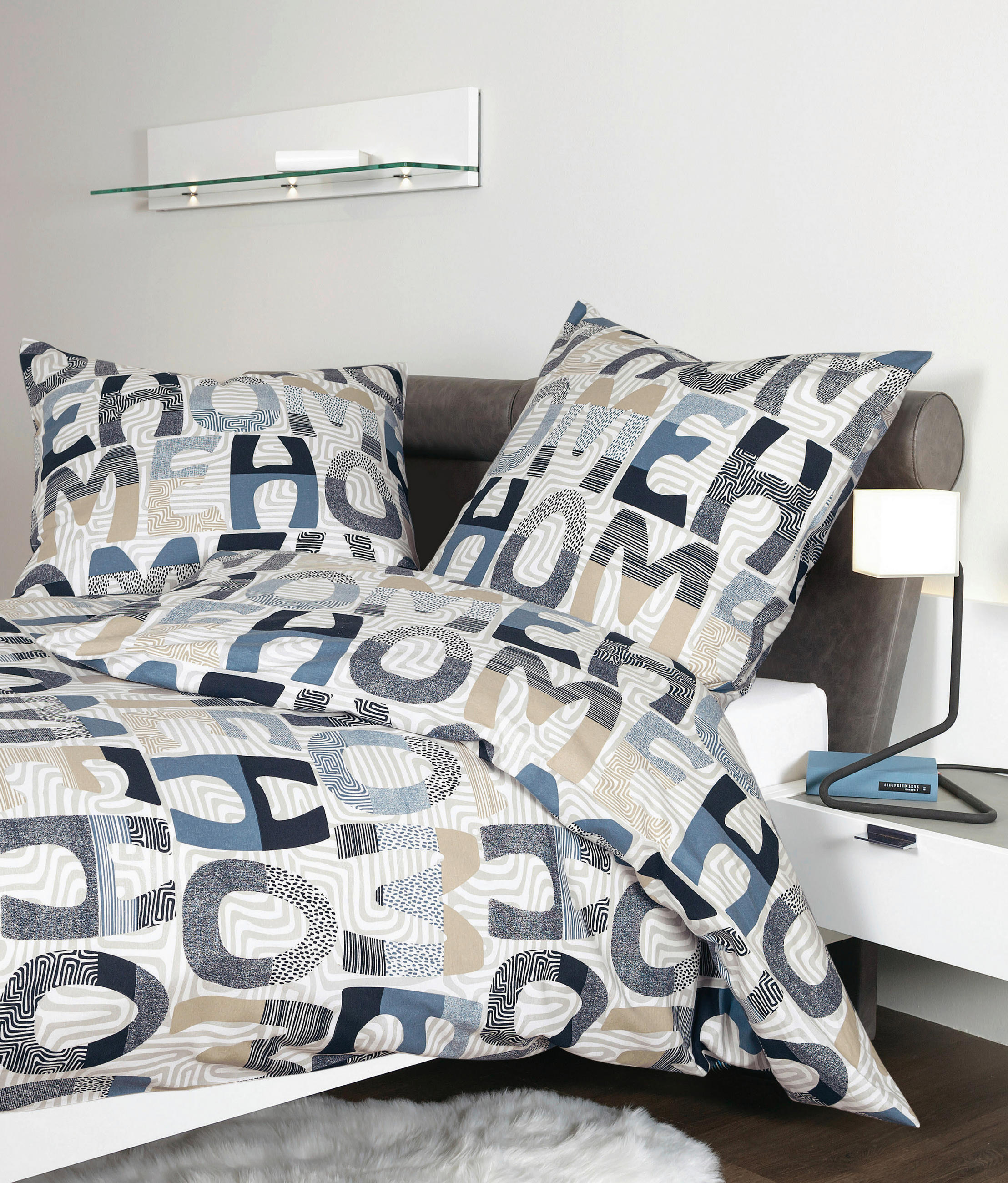 BETTWÄSCHE Makosatin 155/220 cm  - Blau, Basics, Textil (155/220cm) - Janine