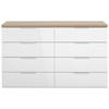 SIDEBOARD  136/82/44 cm 8 Schublade(n)  - Weiß Hochglanz/Schwarz, Basics, Holzwerkstoff/Kunststoff (136/82/44cm) - Carryhome