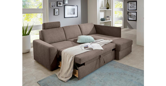 ECKSOFA in Webstoff Rostfarben  - Rostfarben/Schwarz, KONVENTIONELL, Kunststoff/Textil (227/167cm) - Venda