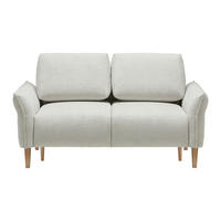 2-SITZER-SOFA in Webstoff Creme  - Eichefarben/Creme, Modern, Holz/Textil (150/85/92cm) - MID.YOU