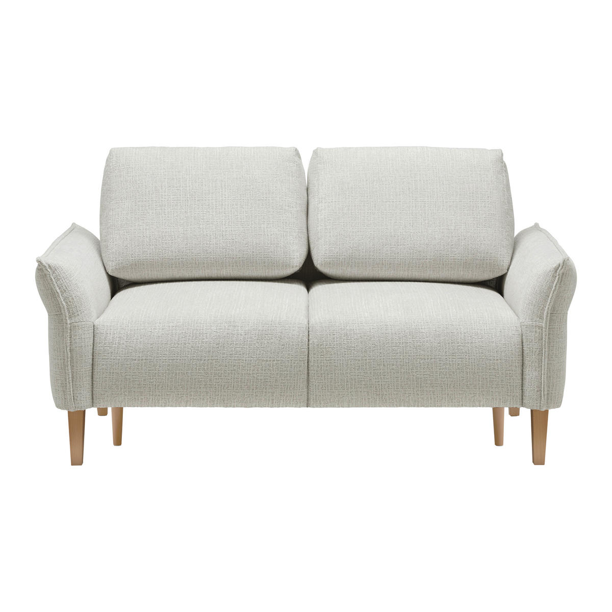 2-SITZER-SOFA in Webstoff Creme  - Eichefarben/Creme, Modern, Holz/Textil (150/85/92cm) - MID.YOU