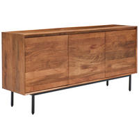 SIDEBOARD  in 160/76/40 cm  - Schwarz/Naturfarben, LIFESTYLE, Holz/Metall (160/76/40cm) - Livetastic