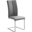 SCHWINGSTUHL in Edelstahl Lederlook - Edelstahlfarben/Creme, Design, Textil/Metall (42/104/61cm) - Novel