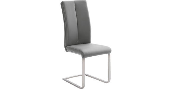 SCHWINGSTUHL in Edelstahl Lederlook - Edelstahlfarben/Creme, Design, Textil/Metall (42/104/61cm) - Novel