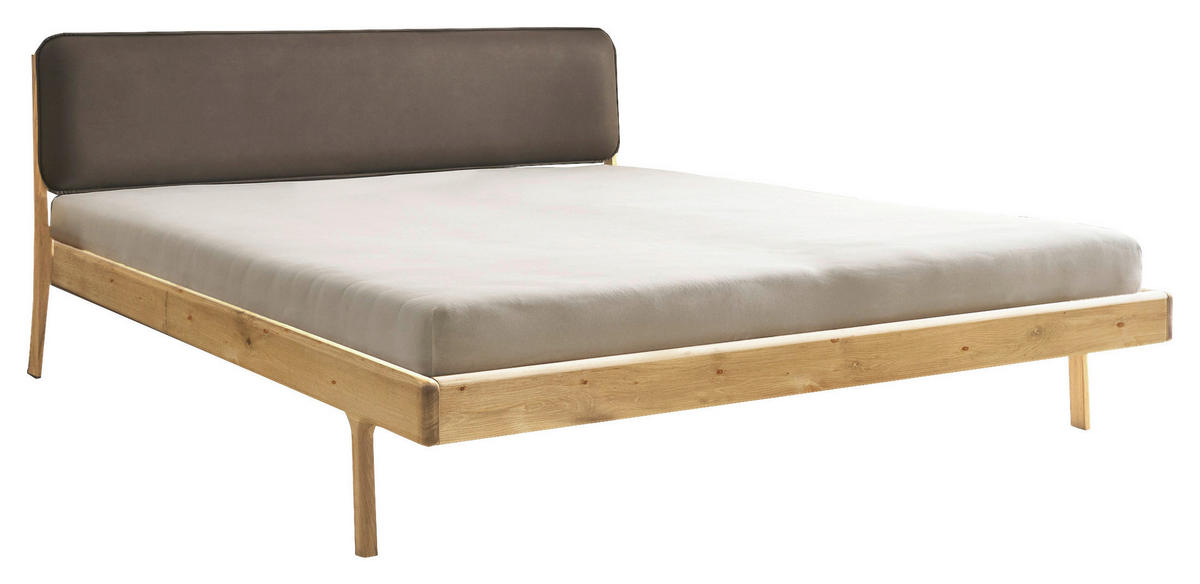 BETT 180/200 cm,  in Eichefarben,  - Taupe/Eichefarben, MODERN, Holz (180/200cm) - MID.YOU