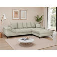 ECKSOFA Elfenbein Cord Rückenkissen, Armlehnenkissen, Rücken echt  - Elfenbein/Schwarz, KONVENTIONELL, Textil/Metall (332/231cm) - Carryhome