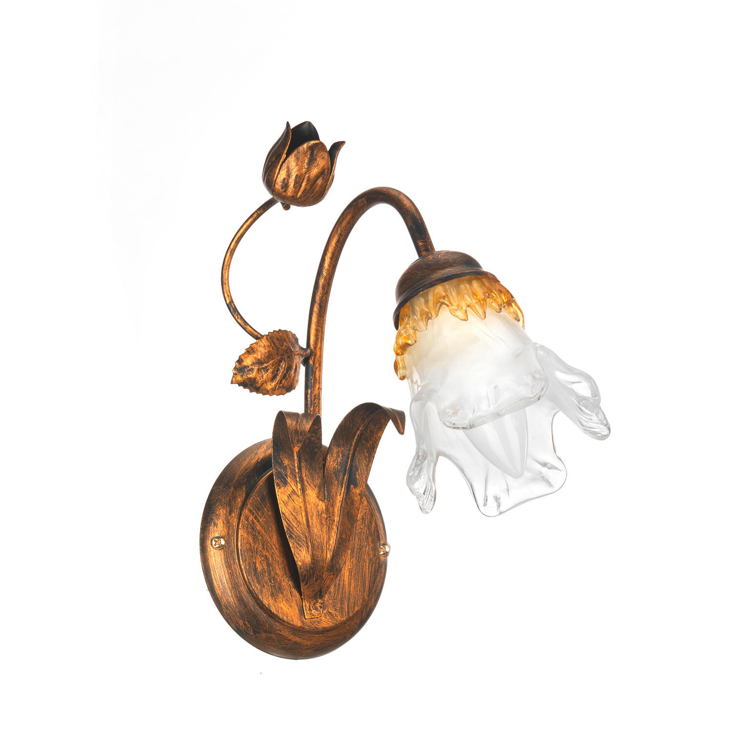 WANDLEUCHTE 23/14/28 cm   - Bronzefarben, KONVENTIONELL, Glas/Metall (23/14/28cm)