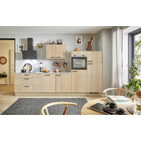 KÜCHENBLOCK PN 100 340 cm  in Eichefarben, Beigebraun  - Eichefarben/Beigebraun, Design, Holzwerkstoff/Metall (340cm) - Pino