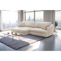 ECKSOFA in Cord Creme  - Creme/Schwarz, Design, Kunststoff/Textil (161/284cm) - Livetastic