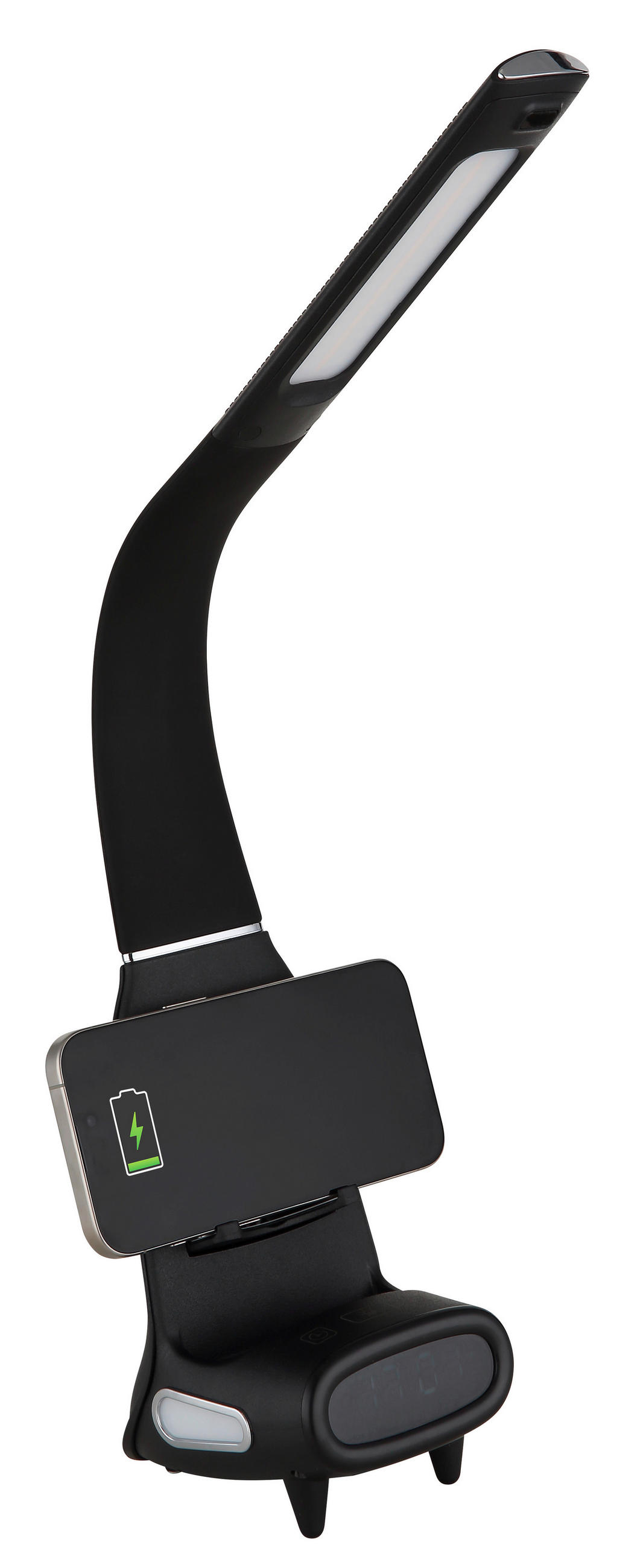 LED-TISCHLEUCHTE 25/10/50 cm   - Chromfarben/Schwarz, Design, Kunststoff (25/10/50cm) - Globo